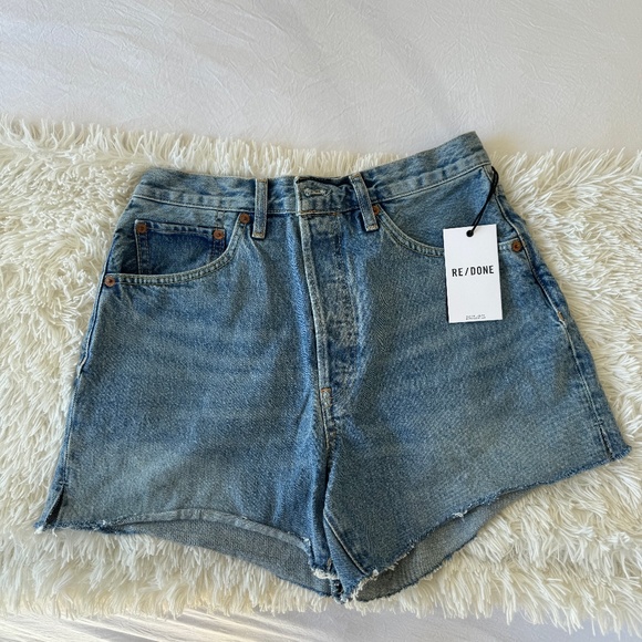 Re/Done Pants - RE/DONE 50s Cutoff Shorts - Cool Medium Blue